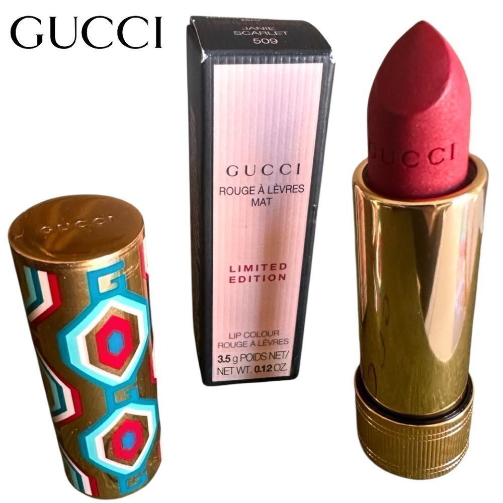 GUCCI Rouge à Lèvres Mat Lipstick – Janie Scarlet 509 (Limited Edition)